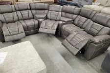 Thumbnail for a group of grey leather couches