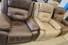 Thumbnail for a brown leather couch