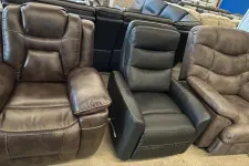 Thumbnail for a brown leather couch