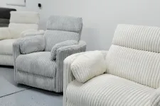 Thumbnail for a row of white couches