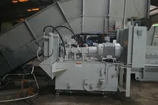 Thumbnail for Industrial hydraulic power unit with motor, hoses, and control components in factory setting.