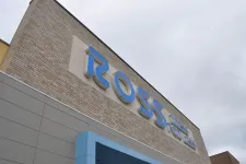 Thumbnail for Blue Ross Dress for Less sign on a brick and gray store exterior under cloudy sky.