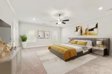 Thumbnail for a bedroom with a bed and a fan