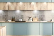 Thumbnail for a kitchen with blue cabinets