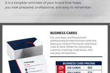 Thumbnail for Professional business cards with pricing details and a brief on making every introduction count.