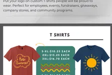 Thumbnail for Custom T-shirts with logos for teams as brand ambassadors, showing pricing for Gildan and District tees