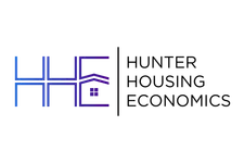 Thumbnail for Hunter Housing Economics logo with stylized HHE letters and house icon on transparent background