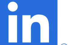 Thumbnail for LinkedIn logo with white 'in' letters on a blue square background and a registered trademark symbol, transparent background.