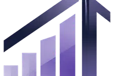 Thumbnail for Purple gradient bar chart with rising bars and arrow pointing upward on transparent background