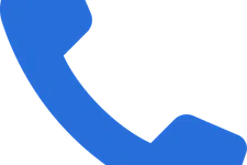 Thumbnail for Blue telephone handset icon on a transparent background representing phone call or contact.