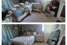 Thumbnail for Before and after images of a bedroom showing a messy bed and cluttered floor versus a neatly made bed and tidy space.