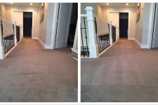 Thumbnail for Before and after cleaning of a carpeted hallway, cleaned by the PROs at MaidPro