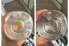 Thumbnail for Comparison of the bottom of two glass cups, one with mineral buildup and one clean and clear by MaidPro