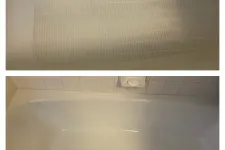 Thumbnail for Before and after images showing the removal of bathtub grime MaidPro Littleton