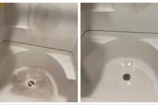 Thumbnail for Before and after image of a clean shower basin after MaidPro