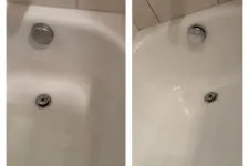 Thumbnail for Side-by-side comparison of a bathtub before and after deep cleaning showing significant stain removal by MaidPro Denver