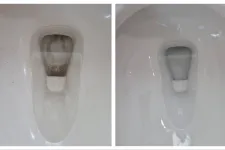 Thumbnail for Side-by-side comparison of dirty and clean urinals displaying cleaning done by MaidPro Littleton