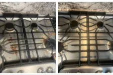 Thumbnail for Before and after cleaning of a stove grates with professional cleaning done by MaidPro