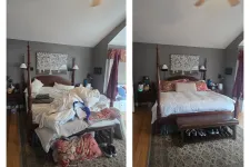 Thumbnail for Side-by-side comparison of a messy and a neatly made bed from MaidPro Arvada, Colorado