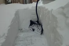 Thumbnail for a snow covered sidewalk