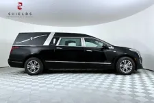 Thumbnail for Black hearse vehicle showcased in a modern display environment with sleek design features.