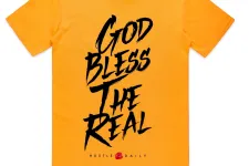 Thumbnail for a yellow t-shirt with black text