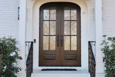 Thumbnail for Custom MaxCraft Double arched entry door on white brick house installed by North Georgia Replacement Windows