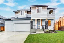 Thumbnail for Modern 2 story house with modern blue front door