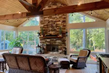 Thumbnail for a room with a fireplace and chairs