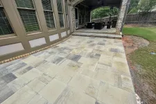 Thumbnail for a stone patio with a stone walkway