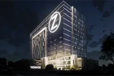 Thumbnail for a building with a large logo