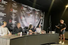 Thumbnail for Panel discussion at The Shrimp Tank event with hosts and speaker in a podcast studio setup.