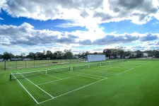 Thumbnail for a tennis court with a net