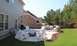 Thumbnail control image for a backyard with a table chairs and a house