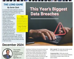 DigeTekS Tech Chronicle December 2024 issue cover featuring a data breach article and company details.