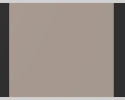 Minimalist abstract image with a large taupe rectangle flanked by black vertical bars on both sides.