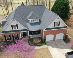 a house with a large front yard