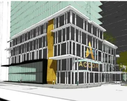 a building with a sign on it