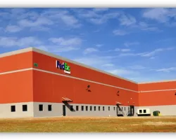 a large orange building