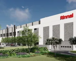 a building with a parking lot