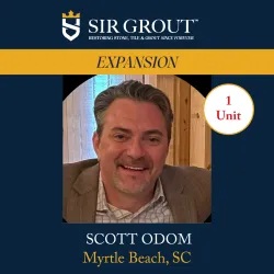 Portrait of Scott Odom representing Sir Grout expansion in Myrtle Beach, SC with company branding.