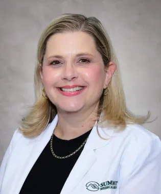 A portrait of Ashley Gilmer, MD.