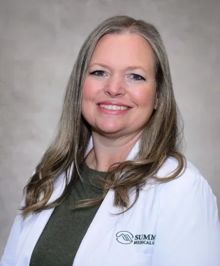 A portrait of Emily Goodson, CPNP.