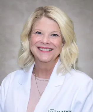 A portrait of Barbara Summers, MD.