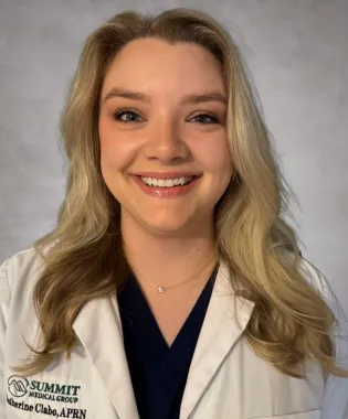 A portrait of Katherine Clabo, FNP.