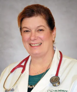 A portrait of Peggy Descamps, PA-C.