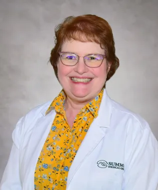 A portrait of Jane Anne Gotcher, MD.