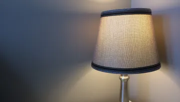 a lamp on a table