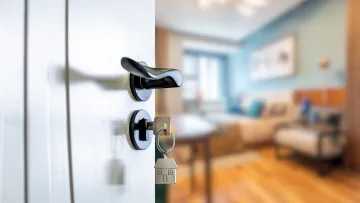 a door with a handle