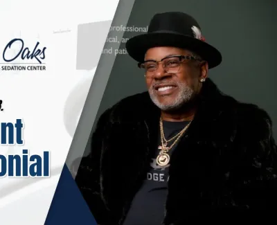Smiling man Derek B. shares his patient testimonial for The Implant Center at North Oaks Dental